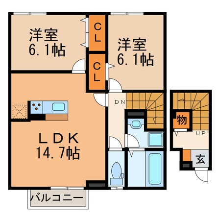 ヴィラ　プリュネの物件間取画像